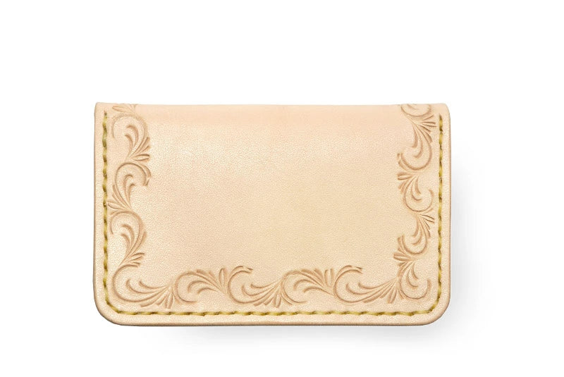 サムライクラフト ジョッター付き名刺入れ 角丸 カードケース サドルレザー カットワーク