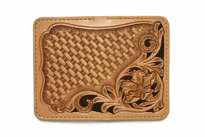 サムライクラフト ジョッター付き名刺入れ 角丸 カードケース シェリダンスタイルカービング タンニング