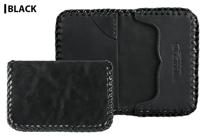 サムライクラフト ジョッター付き名刺入れ 角丸 カードケース エレファントスキン オイルレザー ダブルステッチ