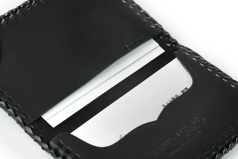 サムライクラフト ジョッター付き名刺入れ 角丸 カードケース エレファントスキン オイルレザー ダブルステッチ