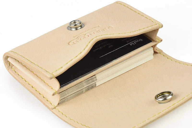 サムライクラフト B-15D ボックス 2段 名刺入れ カードケース 2ポケット コンチョ付き サドル オイル