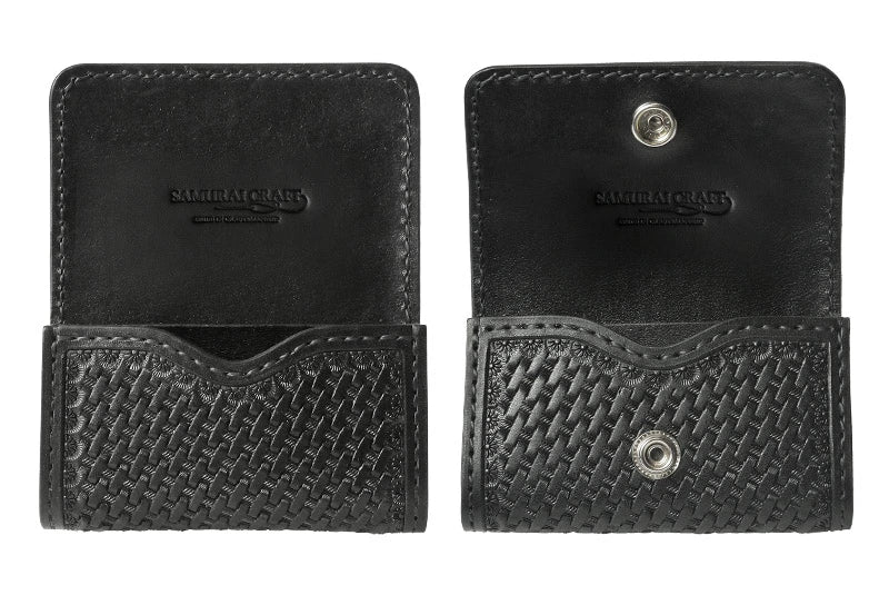 サムライクラフト B-15D ボックス 2段 名刺入れ カードケース 2ポケット バスケットウィーブ