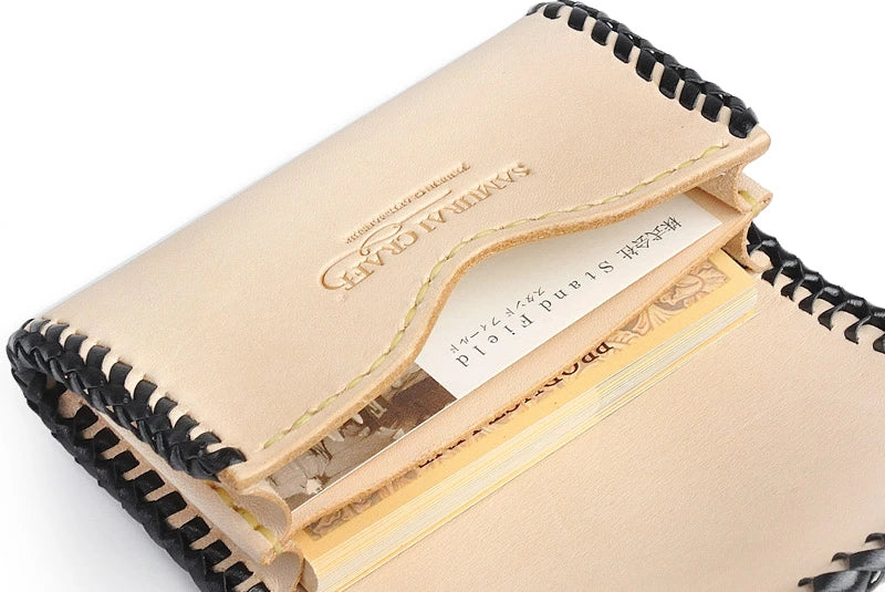 サムライクラフト B-15D ボックス 2段 名刺入れ カードケース 2ポケット ナチュラル ダブルステッチ