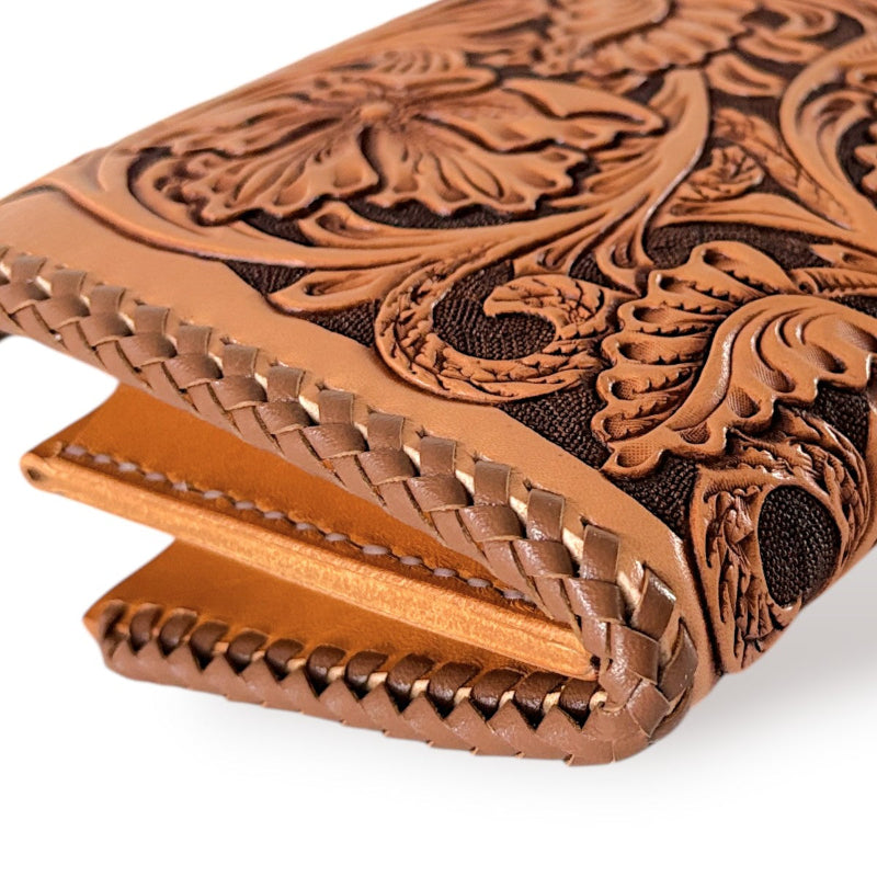 サムライクラフト シェリダンスタイルカービング B-3 ロングウォレット センターコンチョ -Crafted for One-