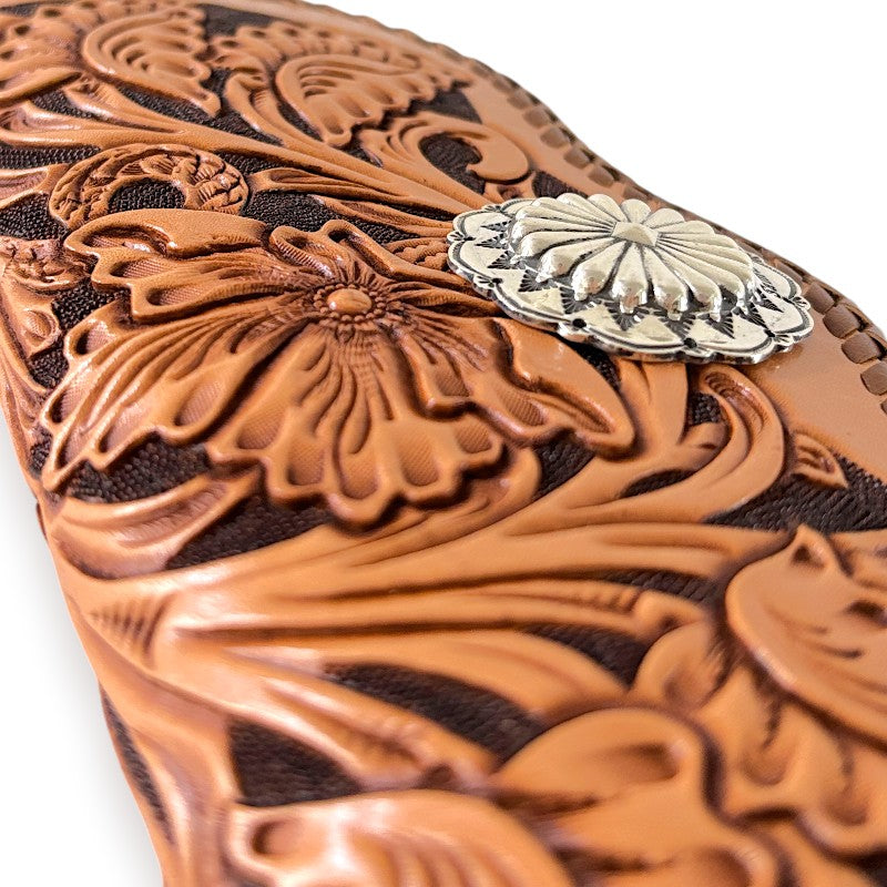 サムライクラフト シェリダンスタイルカービング B-3 ロングウォレット センターコンチョ -Crafted for One-