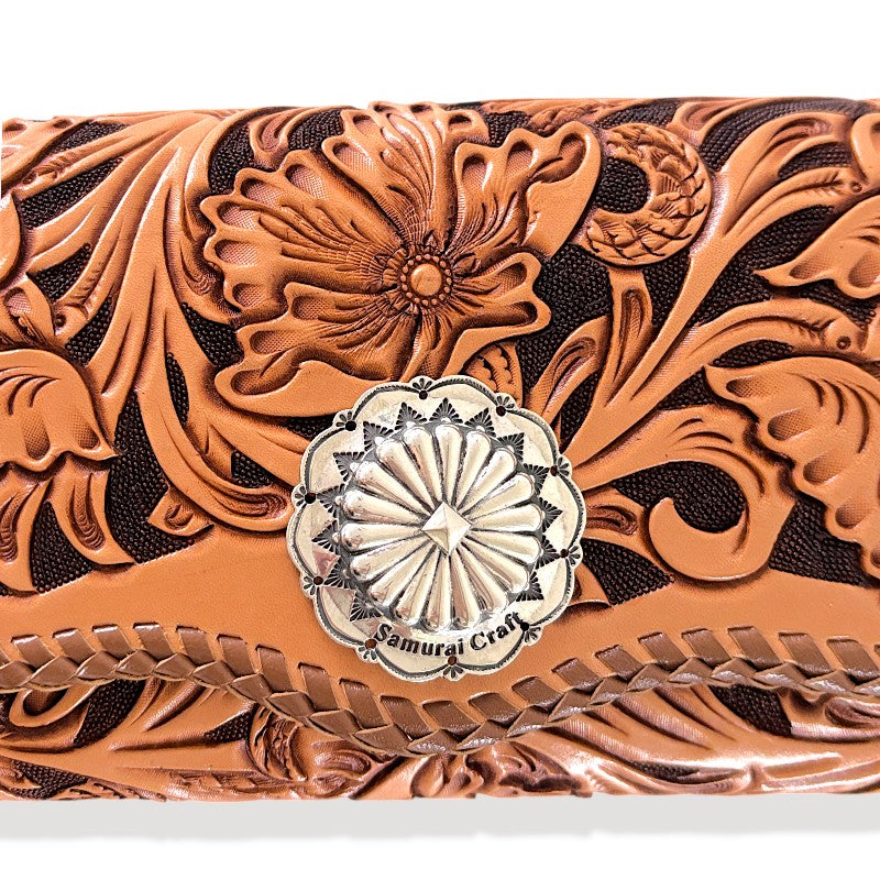 サムライクラフト シェリダンスタイルカービング B-3 ロングウォレット センターコンチョ -Crafted for One-