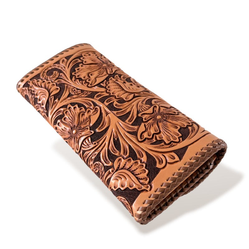 サムライクラフト シェリダンスタイルカービング B-3 ロングウォレット センターコンチョ -Crafted for One-