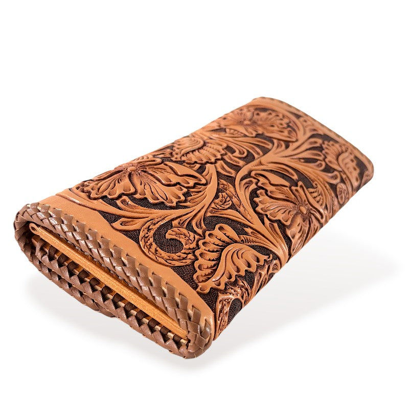 サムライクラフト シェリダンスタイルカービング B-3 ロングウォレット センターコンチョ -Crafted for One-