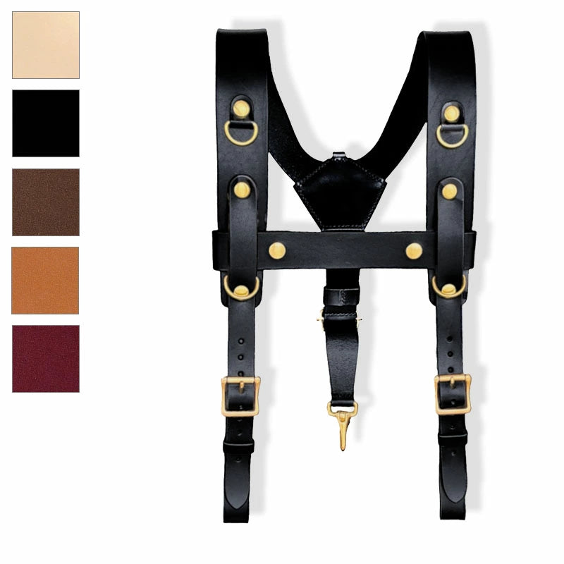 サムライクラフト ウェーディングベルト用サスペンダー 厚革ヌメ