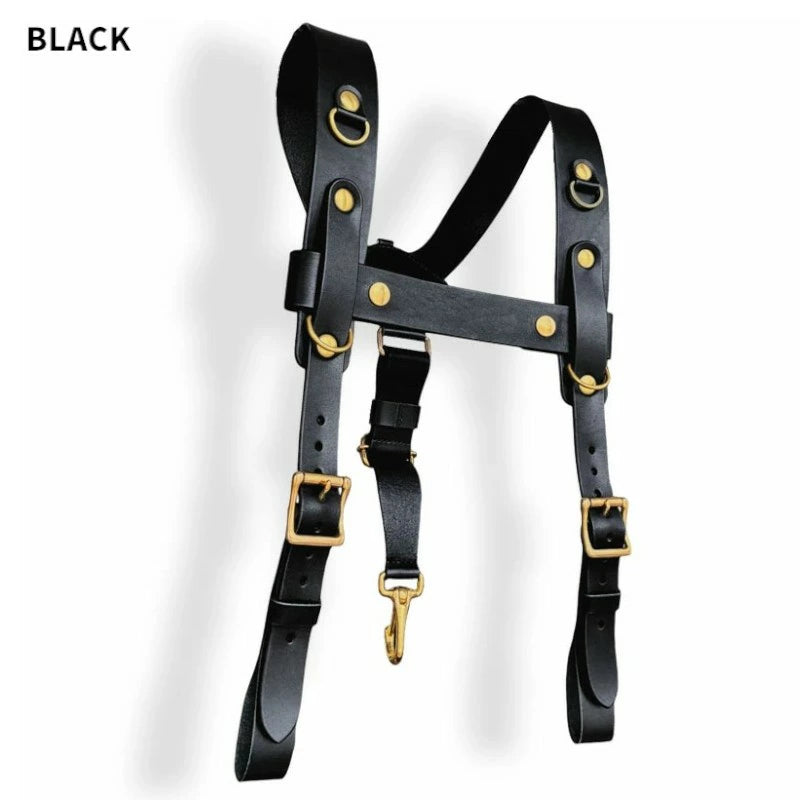 サムライクラフト ウェーディングベルト用サスペンダー 厚革ヌメ