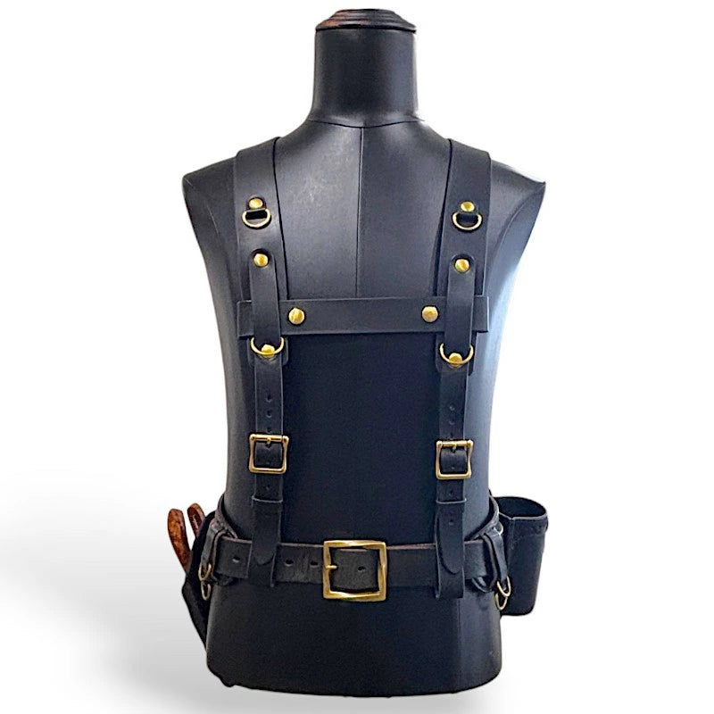 サムライクラフト ウェーディングベルト用サスペンダー 厚革ヌメ