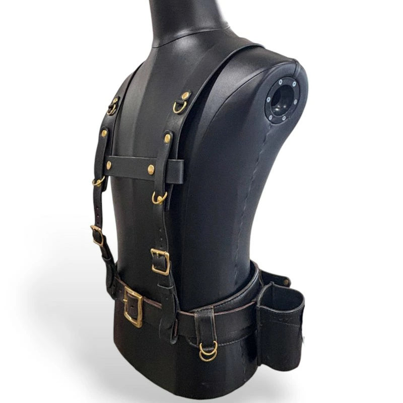 サムライクラフト ウェーディングベルト用サスペンダー 厚革ヌメ