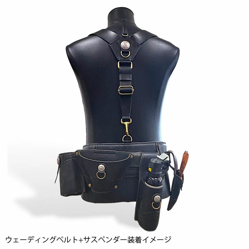 サムライクラフト ウェーディングベルト用サスペンダー 厚革ヌメ