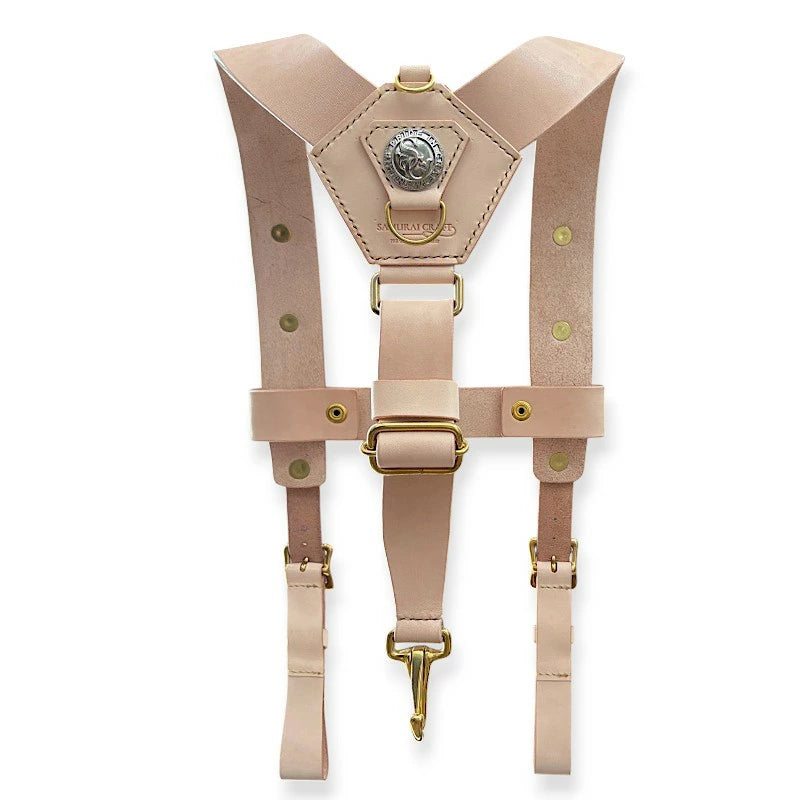 サムライクラフト ウェーディングベルト用サスペンダー 厚革ヌメ