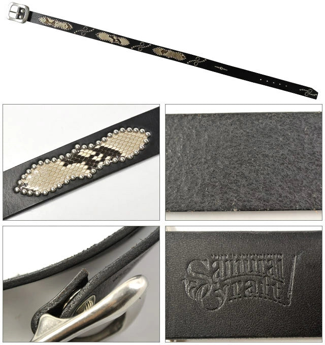 サムライクラフト BL-1 レザーベルト スタッズ ダイヤモンドパイソン