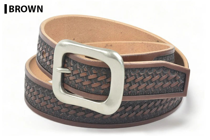 サムライクラフト BL-1 ギャリソンベルト ベンズレザー バスケットウィーブ スタンピング ブラック ブラウン