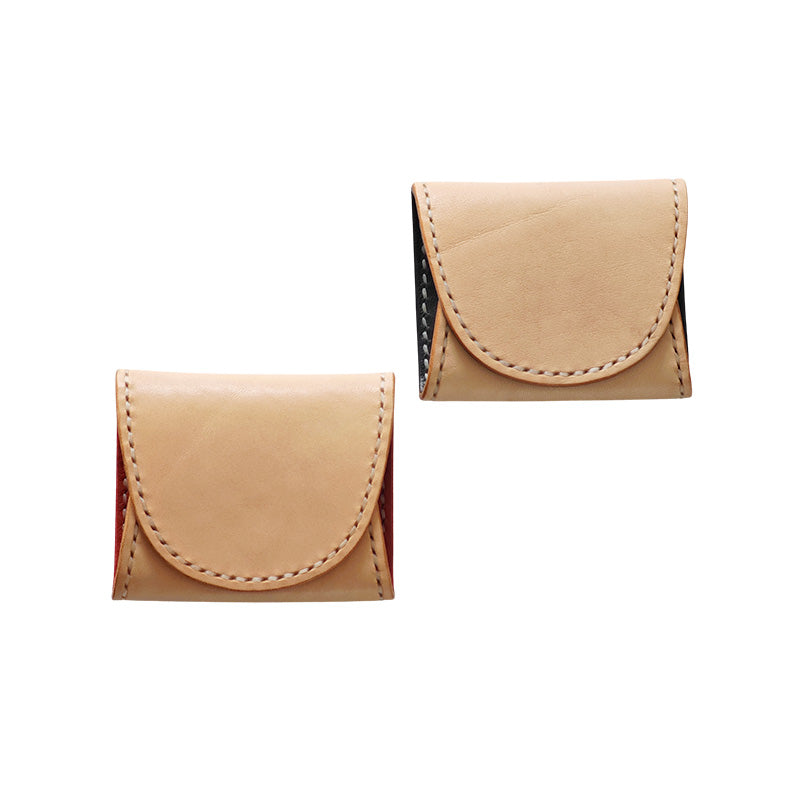 サムライクラフト コインケース ボックスタイプ サドルレザー ナチュラル バイカラー レッド ブラック