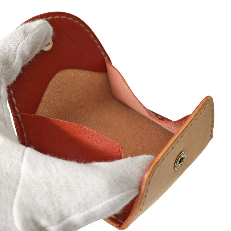 サムライクラフト コインケース ボックスタイプ サドルレザー ナチュラル バイカラー レッド ブラック