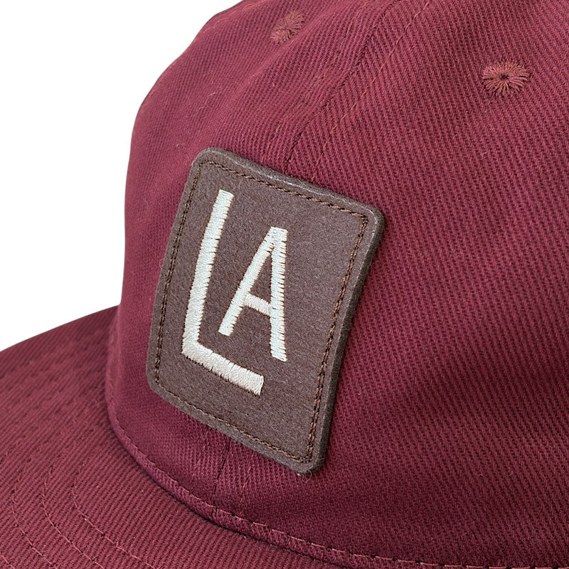クーパーズタウンボールキャップ   LAP43 ロサンゼルス エンゼルス 1943年 ブラッシュドブルデニムツイル ベースボールキャップ BURGUNDY（バーガンディ） フェルト×刺繍 ソフトバイザー