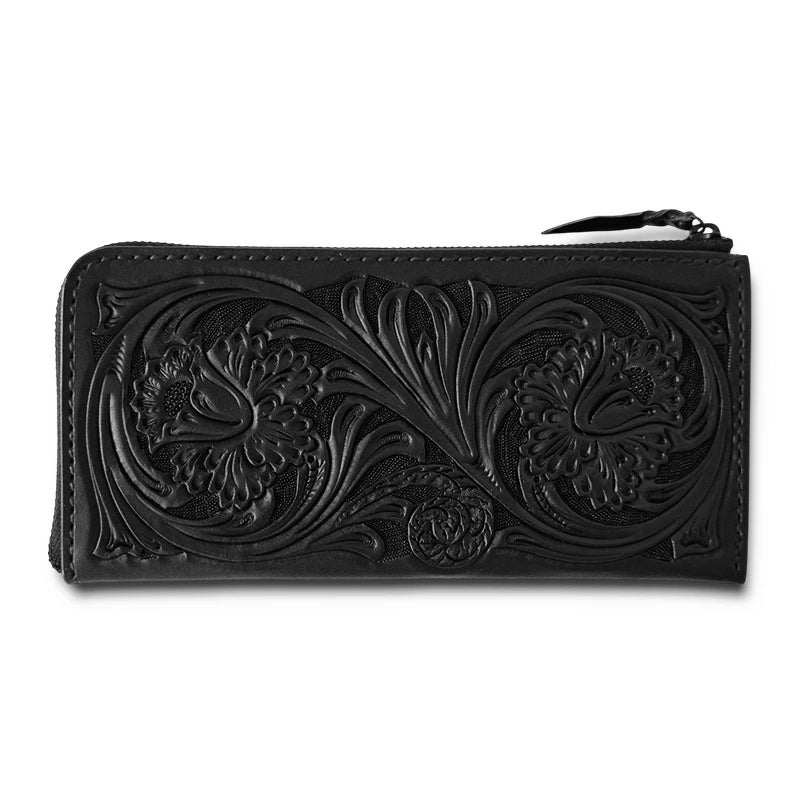 サムライクラフト Lファスナー ロングウォレット シェリダンスタイルカービング 黒染め