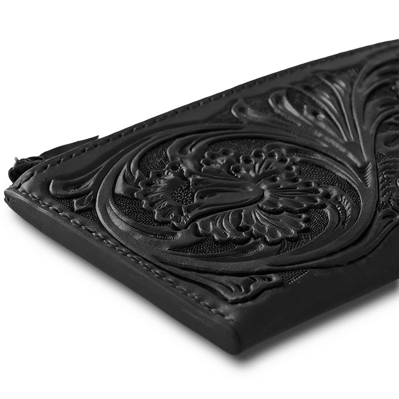 サムライクラフト Lファスナー ロングウォレット シェリダンスタイルカービング 黒染め