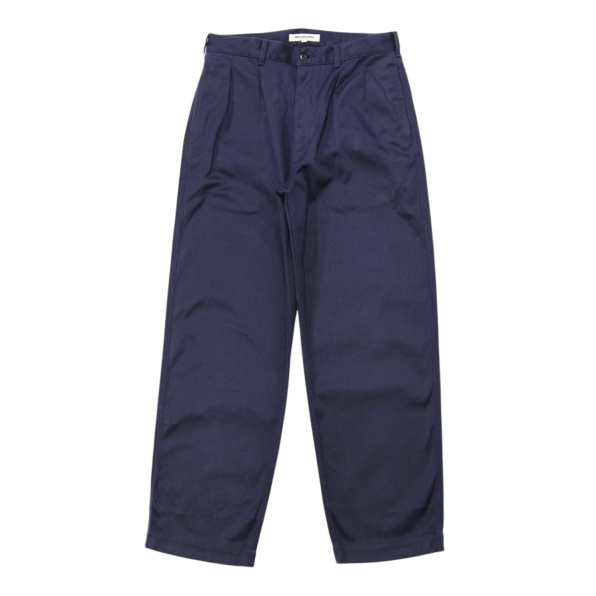 FOB FACTORY F0535 CLASSIC TROUSERS クラシックトラウザー ワイドシルエット パンツ コットン ベージュ ネイビー日本製