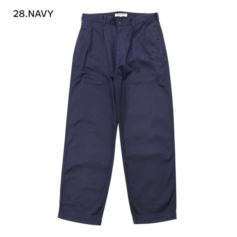 FOB FACTORY F0535 CLASSIC TROUSERS クラシックトラウザー ワイドシルエット パンツ コットン ベージュ ネイビー日本製