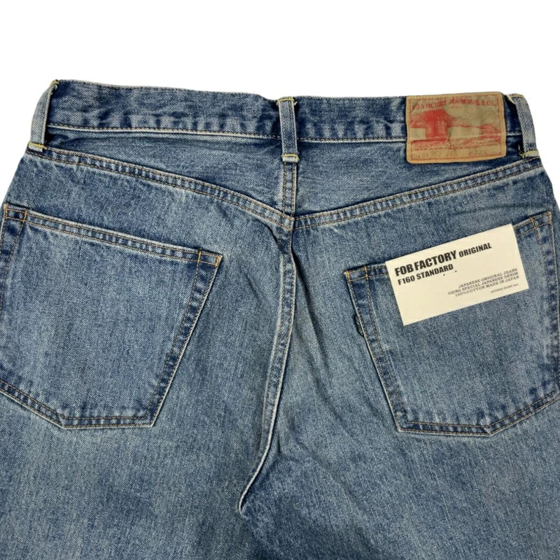 FOB FACTORY F160 66 SELVEDGE 5P セルヴィッチ 66デニム 5ポケット #SB ユーズド ウォッシュ ボトムス ジーンズ テーパード セルビッチ 日本製