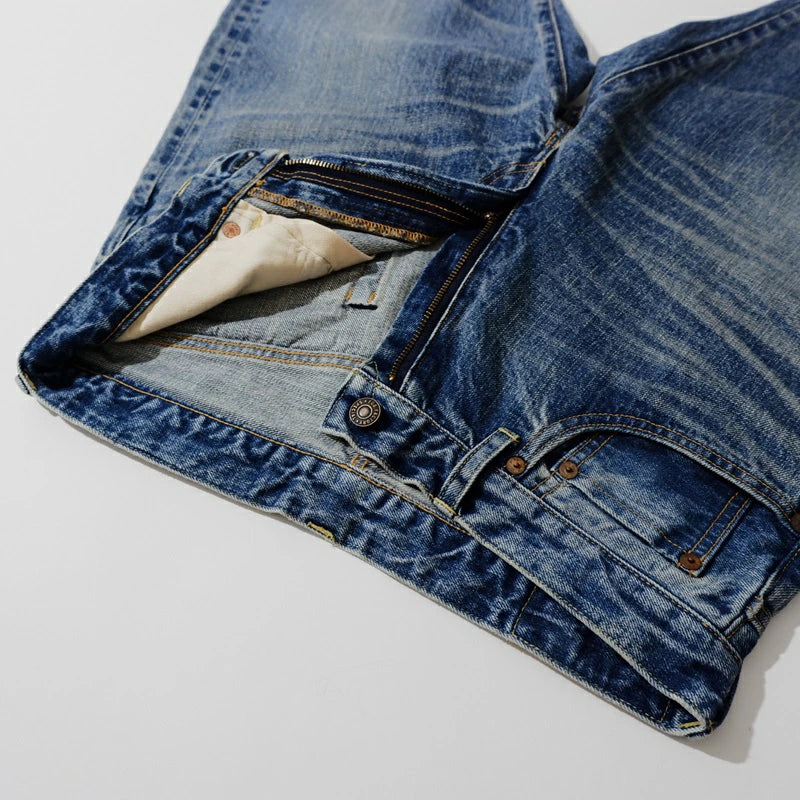 FOB FACTORY F160 66 SELVEDGE 5P セルヴィッチ 66デニム 5ポケット #SB ユーズド ウォッシュ ボトムス ジーンズ テーパード セルビッチ 日本製