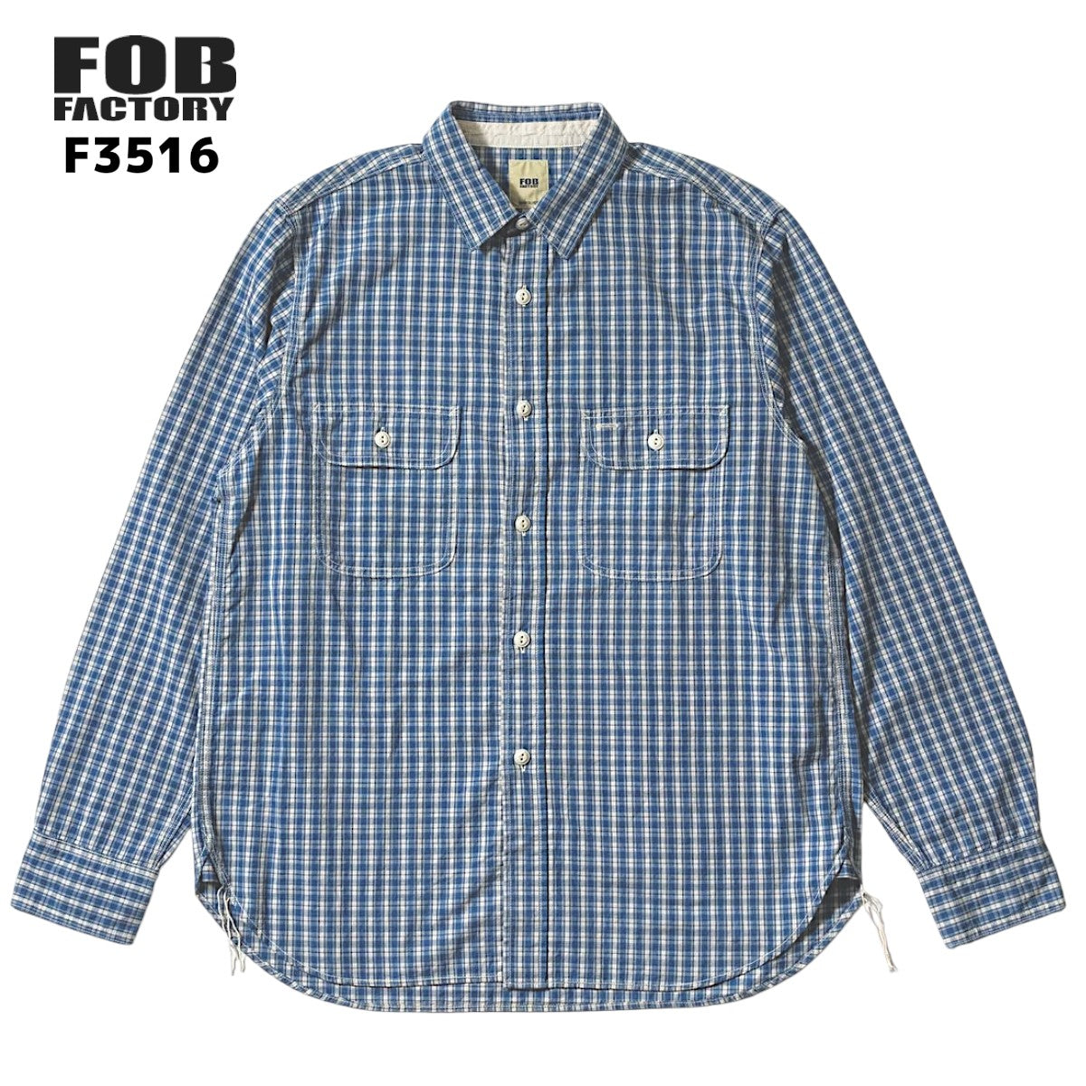 FOB FACTORY エフオービーファクトリーF3516 ンディゴチェック ワークシャツ