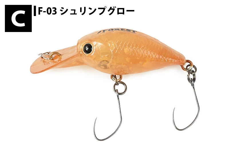 【FOREST】 フォレスト ラッキークラフトコラボ ディープクラピーフォレストカラー 3.1g 3.4mm クランク ルアー
