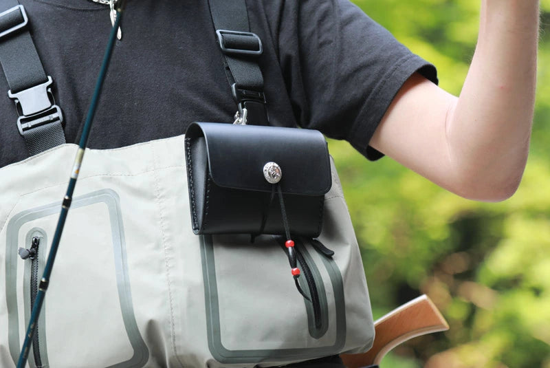 サムライクラフト ウェーディングポーチ オイルレザー ブラック ブラウン