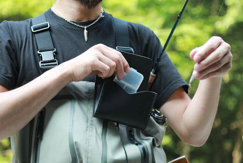 サムライクラフト ウェーディングポーチ オイルレザー ブラック ブラウン