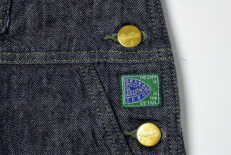 graphzero GZ-HOR2 ハンティングオーバーオール 2 カーキ ベージュ デニム ネイビー つなぎ ワークパンツ コットン 日本製 HEART MADE BASE ハートメードベース