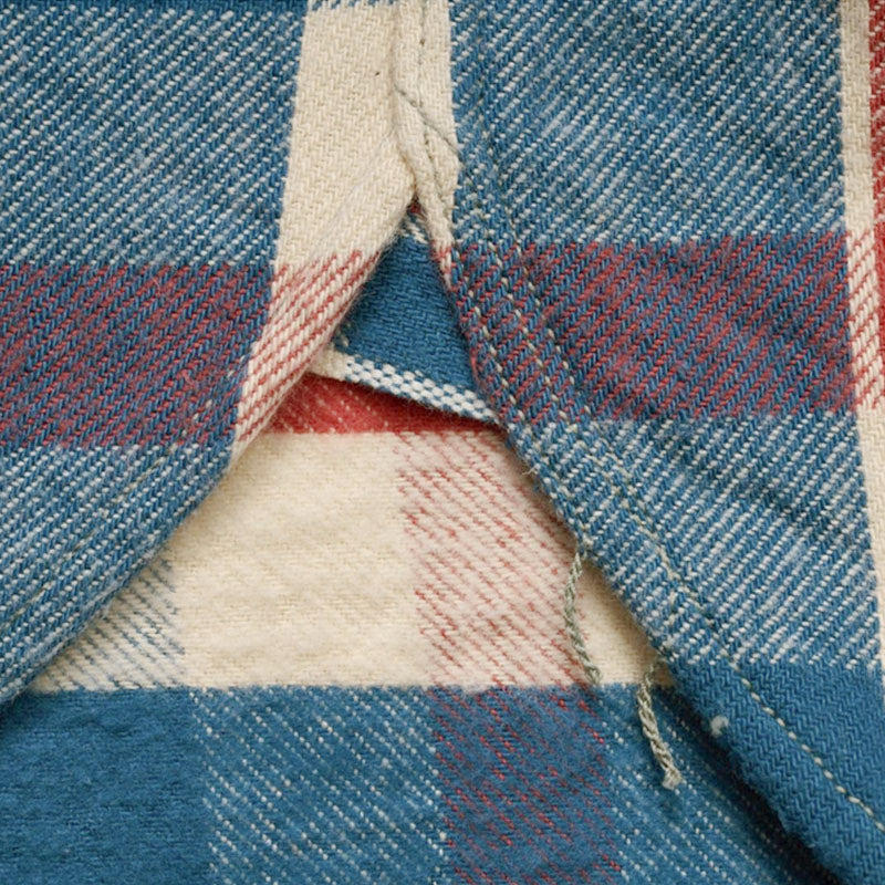 ジョングラッコー フランネルシャツ Lot JG-06-2 The Modern Flannel (the notched pockets) A柄 ブルーxレッド ノンウォッシュ