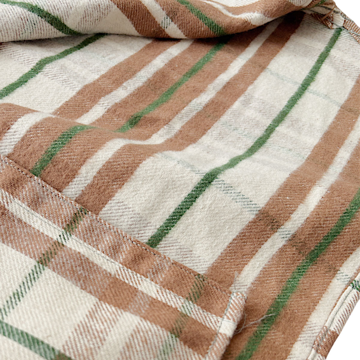 ジョングラッコー フランネルシャツ Lot JG-06-2 The Modern Flannel (the notched pockets) A柄 ベージュ ノンウォッシュ