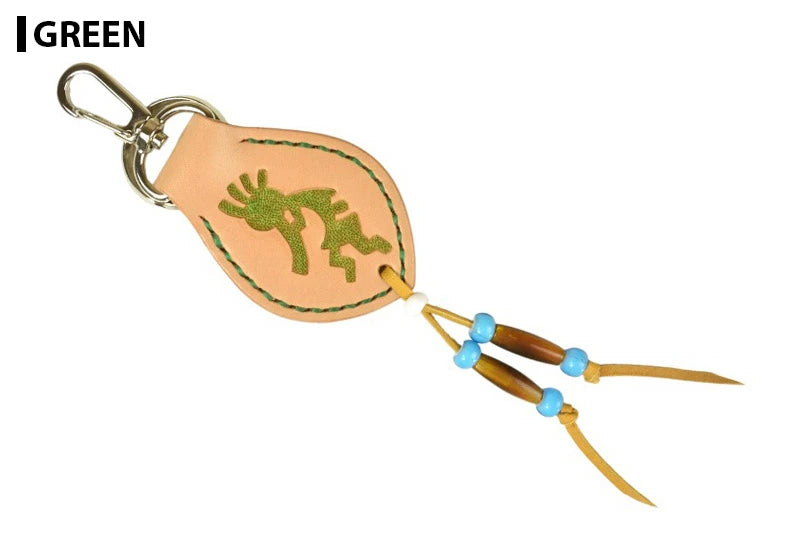 サムライクラフト レザーキーリング キーホルダー ココペリ カービング