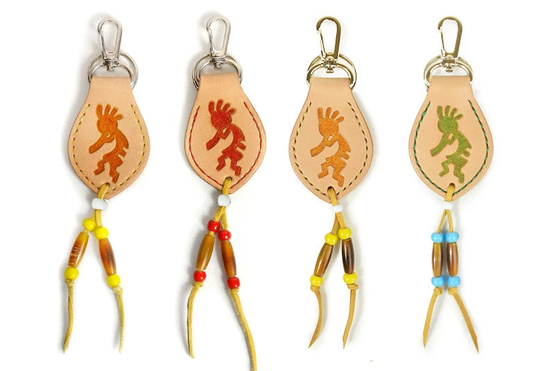 サムライクラフト レザーキーリング キーホルダー ココペリ カービング