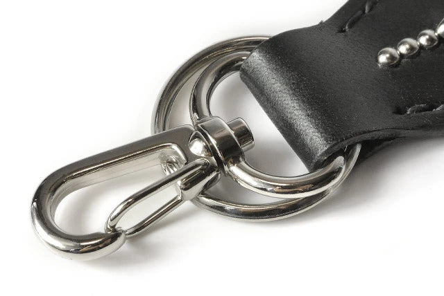 サムライクラフト レザーキーリング キーホルダー サドルレザー スタッズカスタム