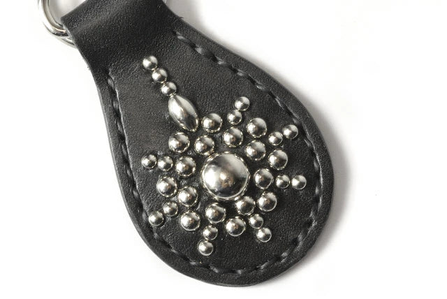 サムライクラフト レザーキーリング キーホルダー サドルレザー スタッズカスタム