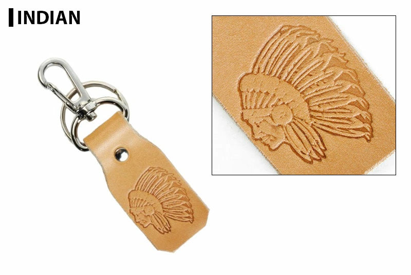 サムライクラフト キーリング キーホルダー ツーリングレザー スタンピング