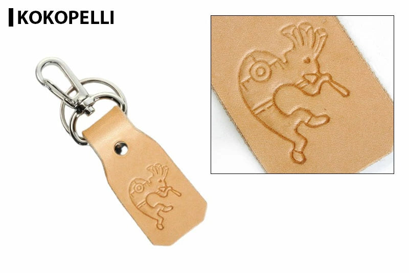 サムライクラフト キーリング キーホルダー ツーリングレザー スタンピング