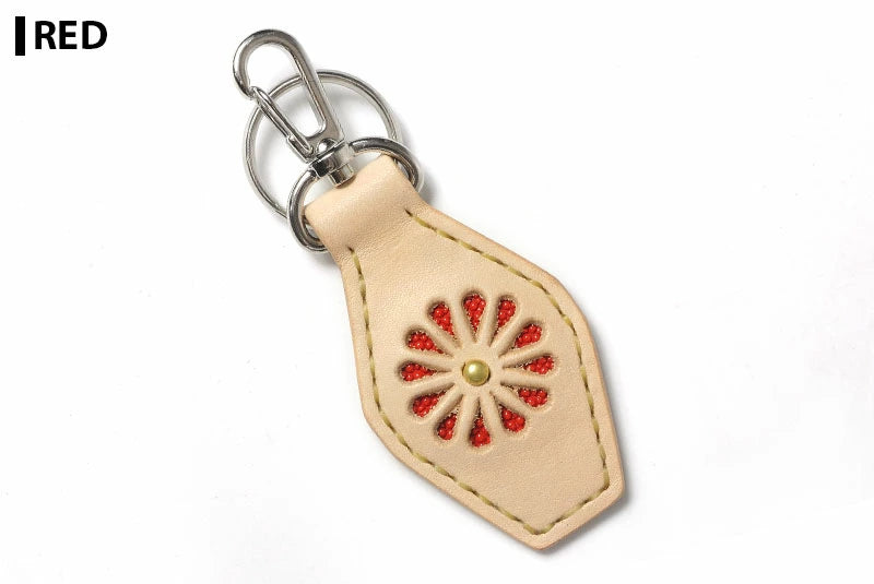 サムライクラフト レザーキーリング キーホルダー サドルレザー ナチュラル スティングレイ