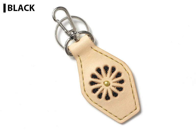 サムライクラフト レザーキーリング キーホルダー サドルレザー ナチュラル スティングレイ