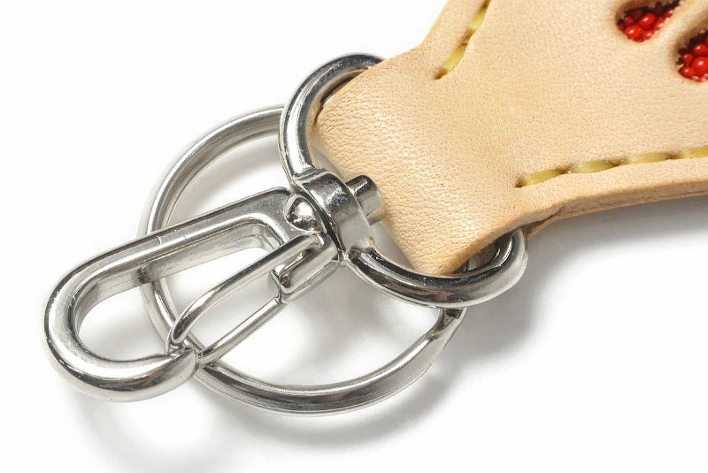 サムライクラフト レザーキーリング キーホルダー サドルレザー ナチュラル スティングレイ