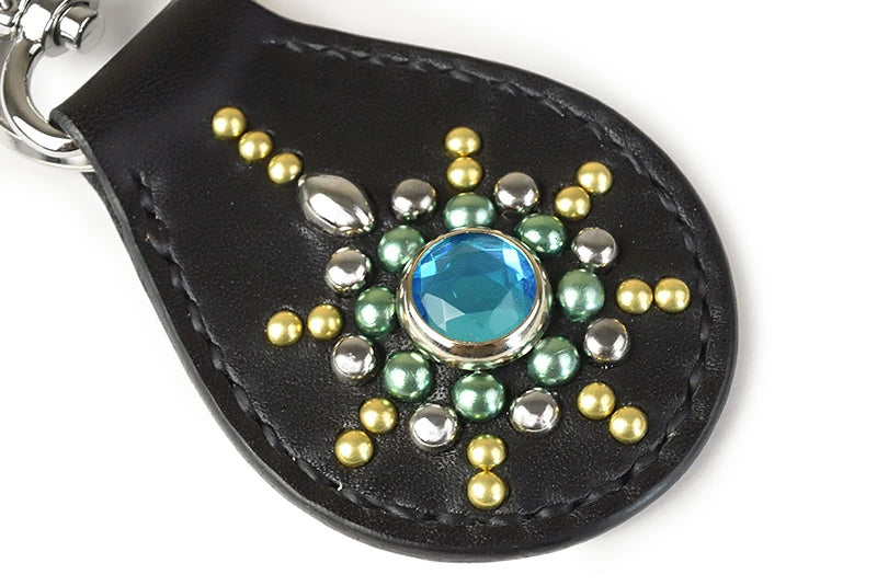 サムライクラフト キーリング キーホルダー スタッズ サドルベーシック オイルレザー ティアドロップ