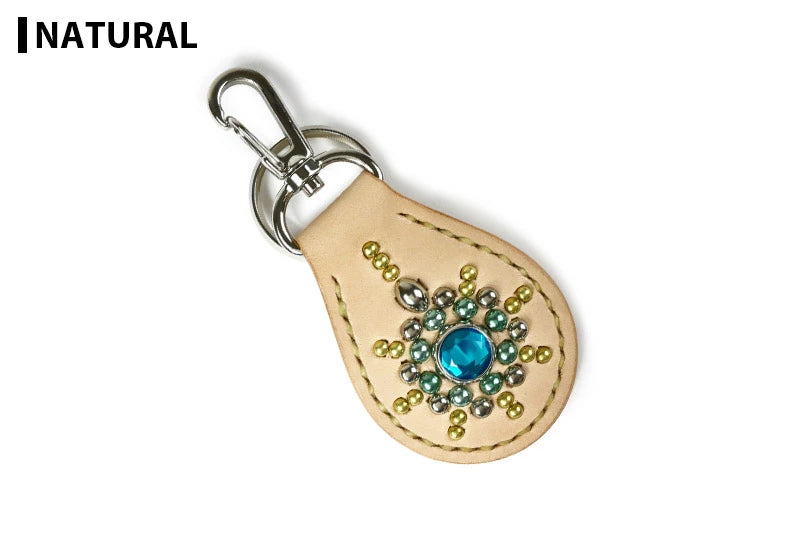 サムライクラフト キーリング キーホルダー スタッズ サドルベーシック オイルレザー ティアドロップ