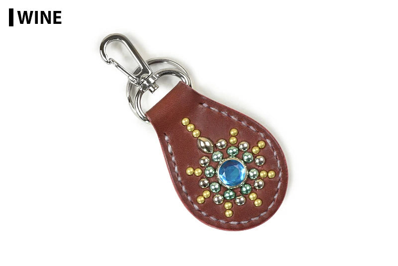 サムライクラフト キーリング キーホルダー スタッズ サドルベーシック オイルレザー ティアドロップ