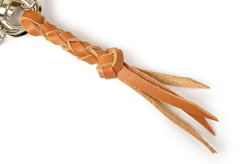 サムライクラフト レザーキーリング ４本編み ナスカン サドルレザー