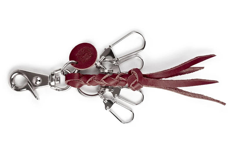 サムライクラフト レザーキーリング ４本編み ナスカン サドルレザー